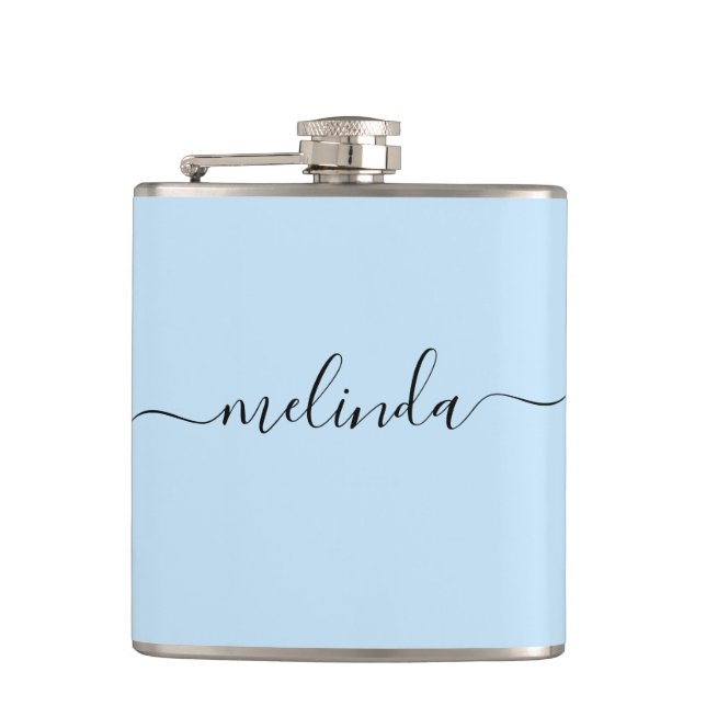 Petaca Personalized Bridesmaid Gift Pastel Blue Wedding (Anverso)
