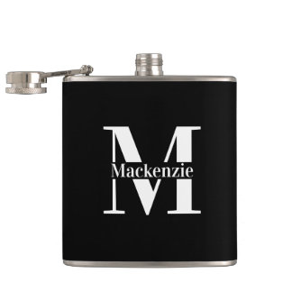 Petaca Personalized Custom Made Monogrammed Black