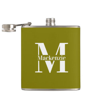 Petaca Personalized Custom Made Monogrammed Green