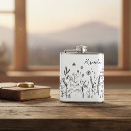 Petaca Personalized Doodle Wild Plants Vinyl Wrapped Flas