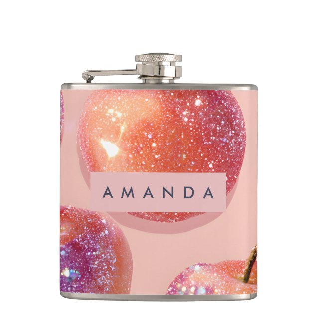 Petaca Personalized Pastel Sparkle Peach Style (Anverso)
