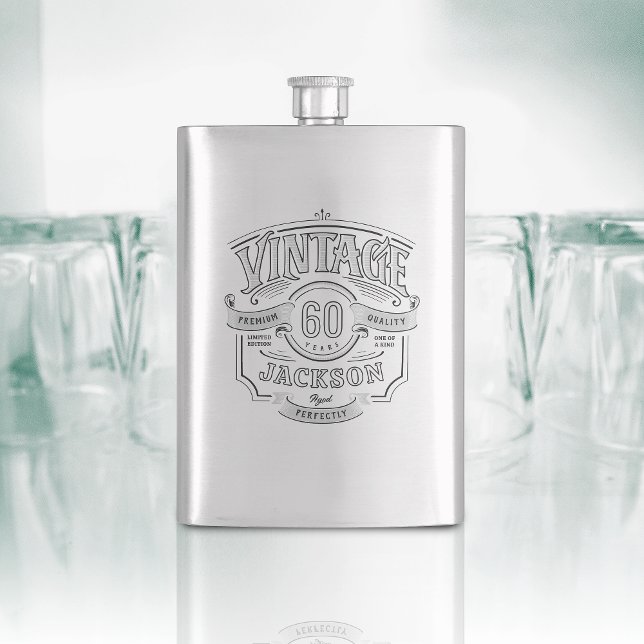 Petaca Personalized Vintage Aged To Perfection Birthday (Personalized Vintage Aged To Perfection Birthday Flask)