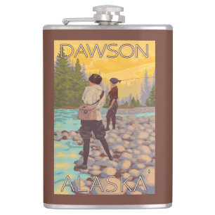 Petaca Pesca con mosca de las mujeres - Dawson, Alaska