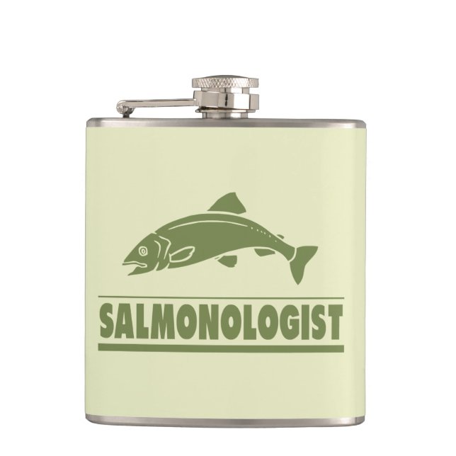 Petaca Pesca con mosca de salmón (Anverso)