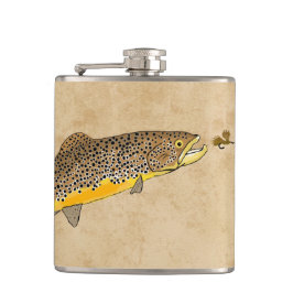 Petaca Pesca de trucha marrón