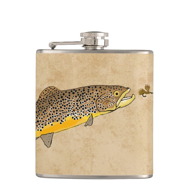 Petaca Pesca de trucha marrón (Anverso)