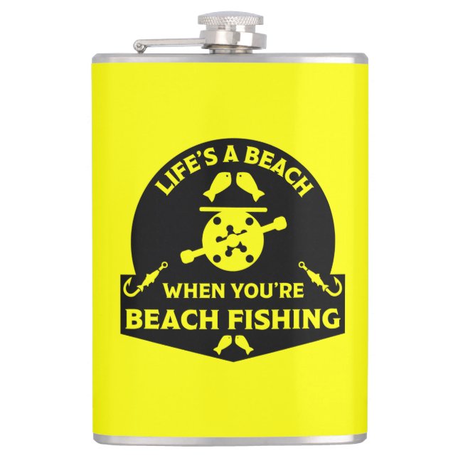 Petaca Pesca divertida en la playa (Anverso)