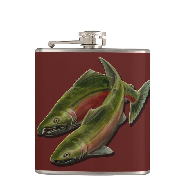 Petaca Pesca Personalizado Flask pescadores Salmon Drink  (Anverso)