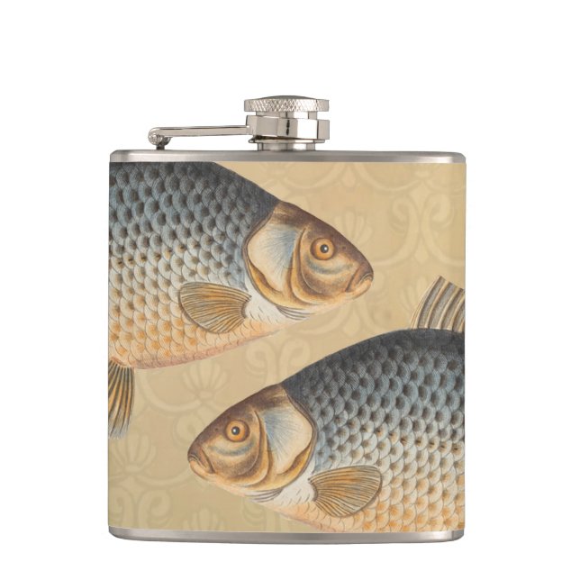 Petaca Pescado de carpa pescar pintura de agua dulce (Anverso)