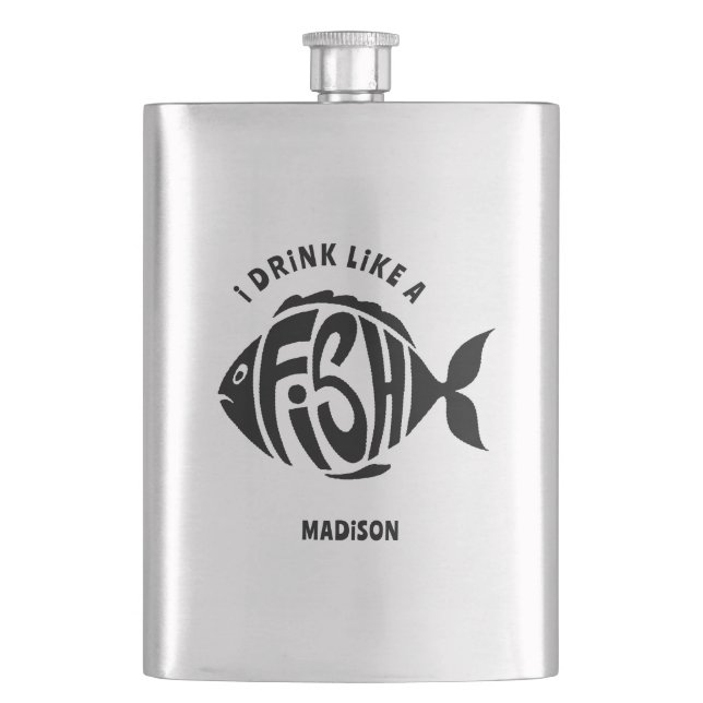 Petaca Pescado de nombre personalizado (Anverso)