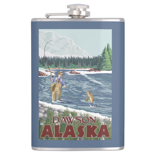 Petaca Pescador de la mosca - Dawson, Alaska (Anverso)