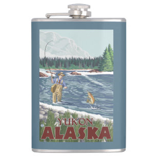 Petaca Pescador de la mosca - el Yukón, Alaska
