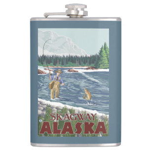 Petaca Pescador de la mosca - Skagway, Alaska