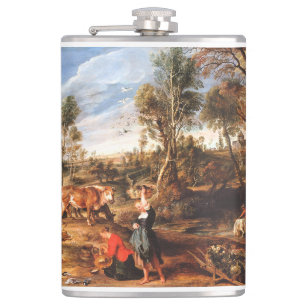 Petaca Peter Paul Rubens Milkmaids con ganado en tierra
