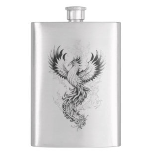 Petaca Phoenix Fantasy Ilustracion animal salvaje Tatto