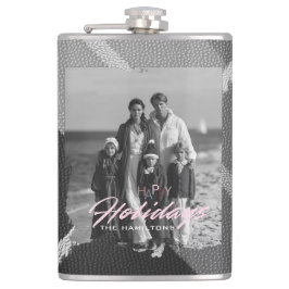 Petaca Photo christmas Happy Holiday vinyl wrapped  Flask