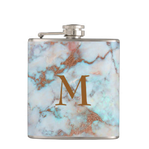 Petaca Piedra de mármol de los tonos pasteles monogramado