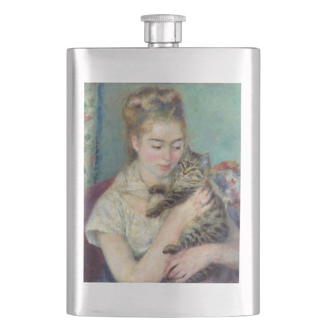 Petaca Pierre-Auguste Renoir - Mujer con un gato (Anverso)