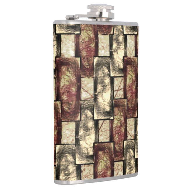 Petaca Piezas rectangulares talladas y manchadas, rojo do (Derecha)