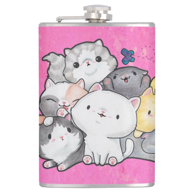 Petaca Pila de gatitos (Anverso)