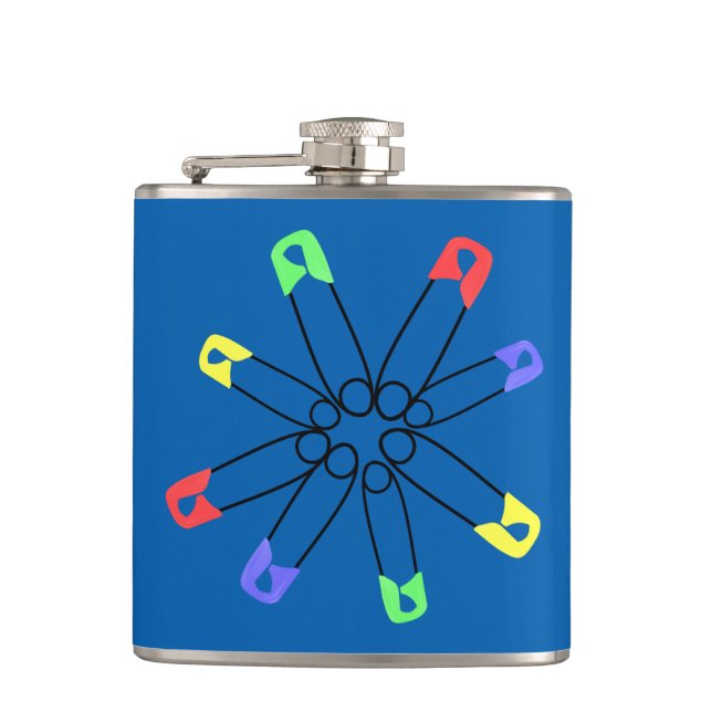 Petaca Pin azul de seguridad arcoiris solidario verde ama (Anverso)