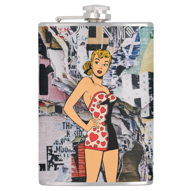 Petaca Pin-Up Heart Riot Flask (Anverso)