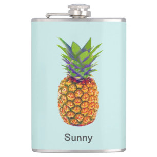 Petaca Piña Personalizada sobre Azul Claro
