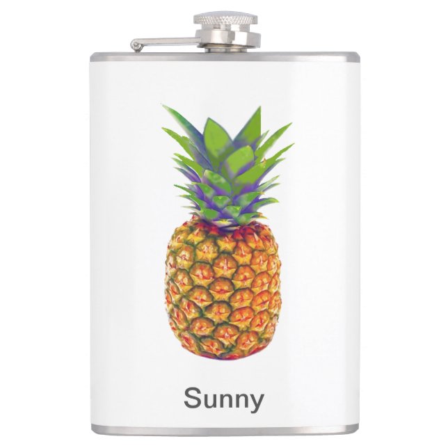 Petaca Piña Personalizada sobre Blanco (Anverso)