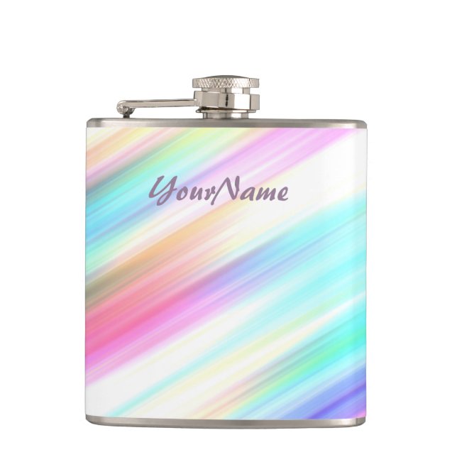 Petaca Pincel de arcoiris Pastel personalizado (Anverso)