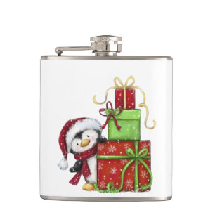 Petaca Pingüino con regalos - Decoración divertida festiv