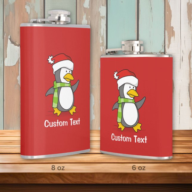 Petaca pingüino de Navidad caminando sobre la nieve (Subido por el creador)