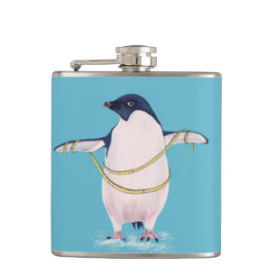 Petaca Pingüino gordo divertido lindo en dieta