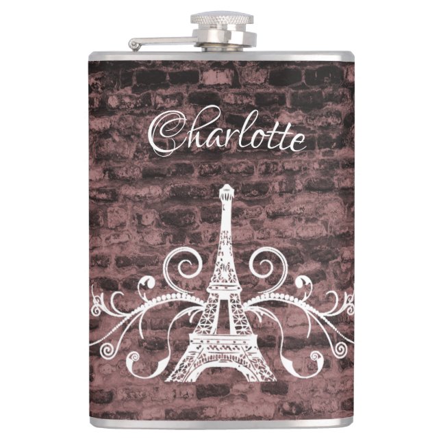 Petaca Pink Eiffel Tower Gunge Flask (Anverso)