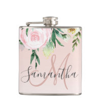 Pink y Flores Pastel Modernos Con Nombre