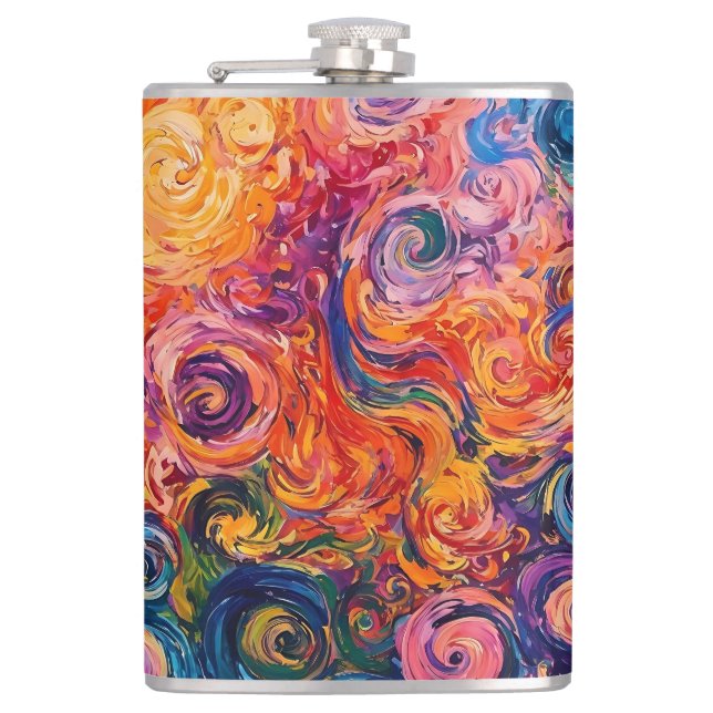 Petaca Pintado de aceite de Swichedelic Swirls (Anverso)