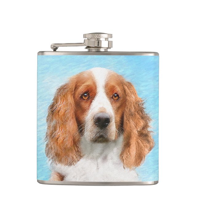 Petaca Pintado español de Springer galesa - Arte de perro (Anverso)