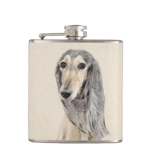 Petaca Pintado Saluki (Amanecer) - Arte Perro Original Cu
