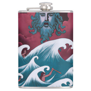 Petaca Pintura de aceite de Crimson Neptune
