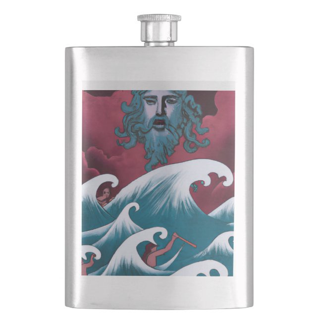 Petaca Pintura de aceite de Crimson Neptune (Anverso)
