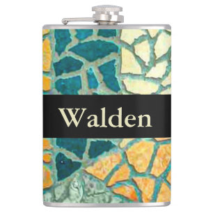 Petaca Pintura de Acuarela Mosaico de Piedra + tus ideas