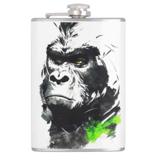 Petaca Pintura de arte de gorila ape naturaleza salvaje e