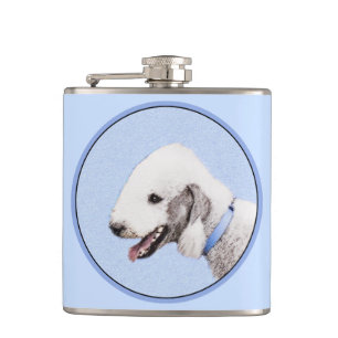 Petaca Pintura de Bedlington Terrier - Original Perro Art
