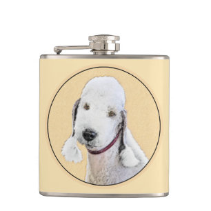 Petaca Pintura de Bedlington Terrier - Original Perro Art