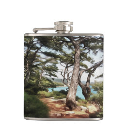 Petaca Pintura de bosque de pino de Pinus pinea