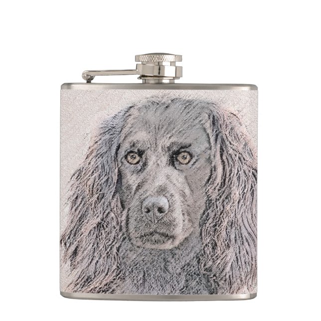 Petaca Pintura de Boykin Spaniel - Arte de Perro Original (Anverso)