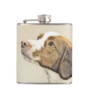 Petaca Pintura de Bretaña - Arte de perros original y bon