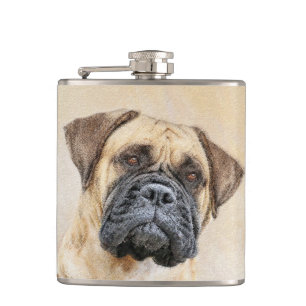 Petaca Pintura de Bullmastiff - Arte de Perro Original.