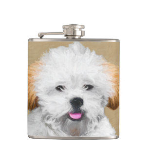 Petaca Pintura de cachorro de Aprenta Lhasa - Arte de Per