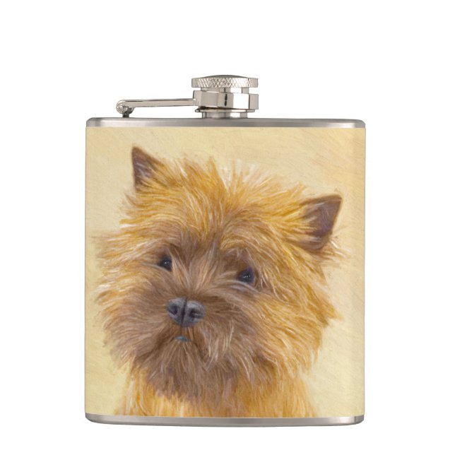 Petaca Pintura de Cairn Terrier - Arte Perro Original. (Anverso)