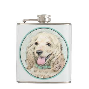 Petaca Pintura de Cocker Spaniel Buff - Arte de Perro Ori